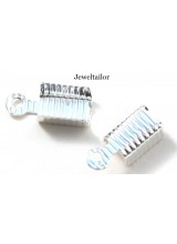 10-100 Silver Plated Ribbed Fold Over End Crimp Beads 13mm x 5mm ~ Jewellery Making Essentials
